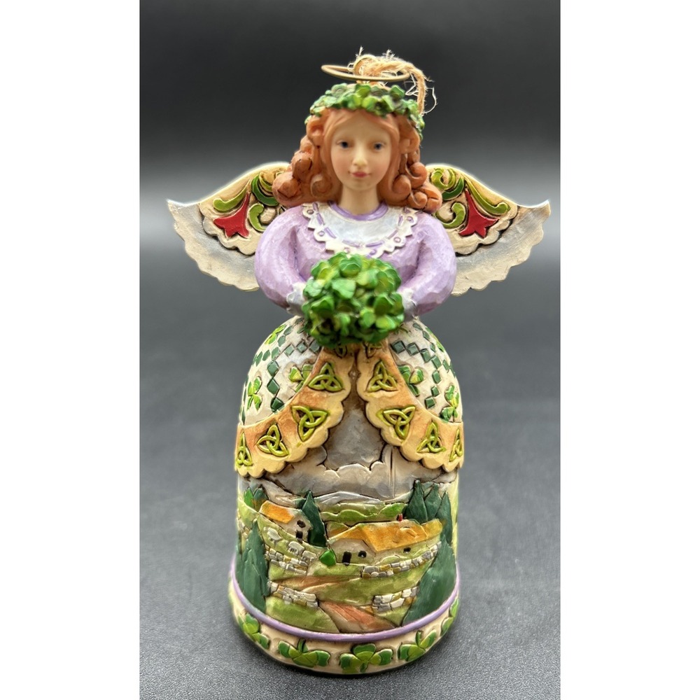 Jim Shore Heartwood Creek #4014289 - 4 3/4” Figurine Celtic Ireland Clover Angel